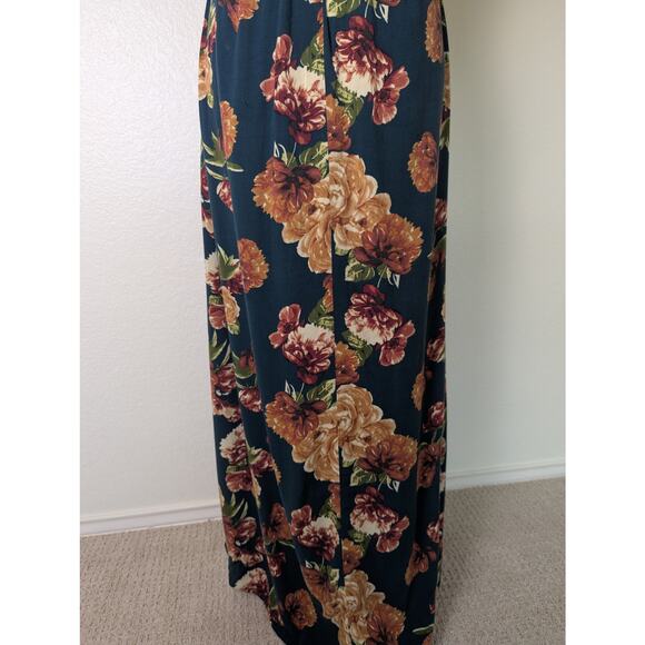 Xhileration Smocked Off The Shoulder Floral Green Maxi Dress Women S Bloomcore - Picture 9 of 12